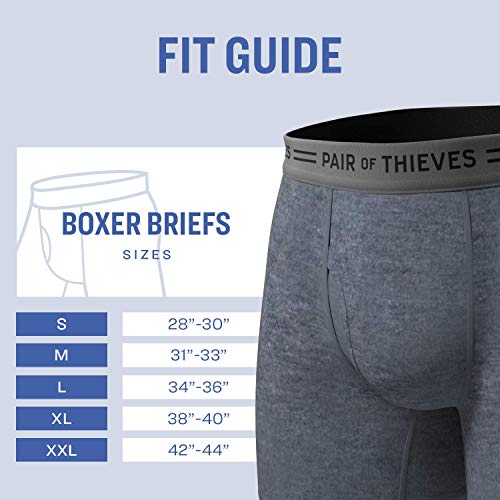 Pair of Thieves Men's 4 Pack Everyday Cotton Boxer Briefs, Black/Grey, Medium