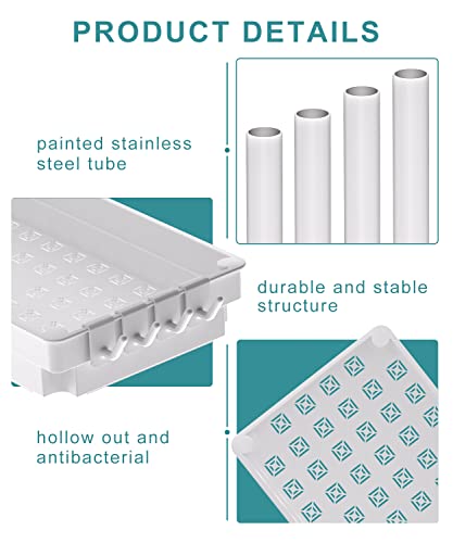 Fowooyeen Bathroom Organizer 2 Pack Bathtub Trays Cabinet Counter Organization Under Sink Storage for Bathroom and Kitchen White