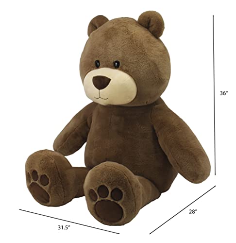 Animal Adventure | Sqoosh2Poof Giant, Cuddly, Ultra Soft Plush Stuffed Animal with Bonus Interactive Surprise - 54" Bear , Brown