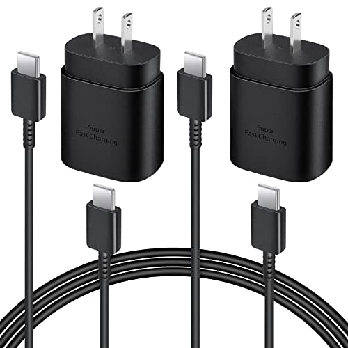 <2Pack> USB C Charger, 25W Samsung Super Fast Charger with Type C Charger Cable 6ft Type C Charger Fast Charging for Samsung Galaxy S23 Ultra/S23/S23+/S22/S22 Ultra/S22+/S21 Ultra/S20 Ultra/Note 20