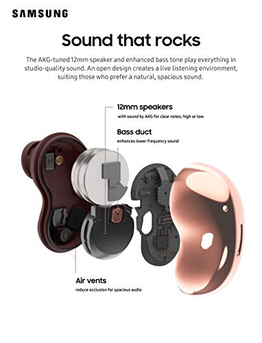 SAMSUNG Galaxy Buds Live True Wireless Bluetooth Earbuds w/ Active Noise Cancelling, Charging Case, AKG Tuned 12mm Speaker, Long Battery Life, US Version, Mystic White