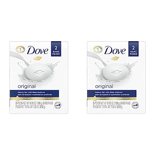 Dove Beauty Bar Gentle Skin Cleanser Moisturizing for Gentle Soft Skin Care Original Made With 1/4 Moisturizing Cream 3.75 oz 2 Bars, Pack of 24
