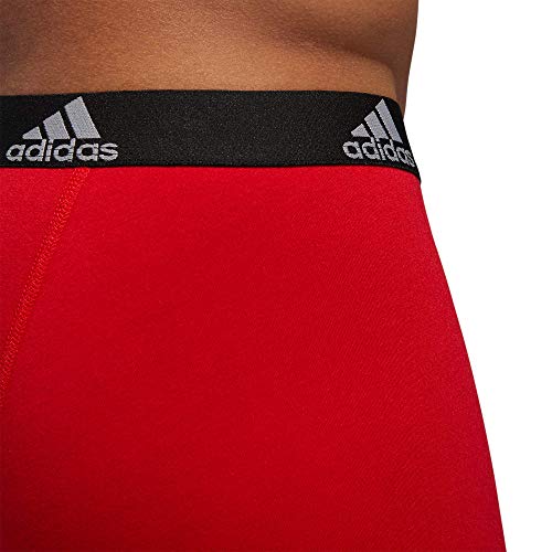 adidas Men's Stretch Cotton Trunk Underwear (3-Pack), Scarlet Red/Black/Onix Grey, XX-Large
