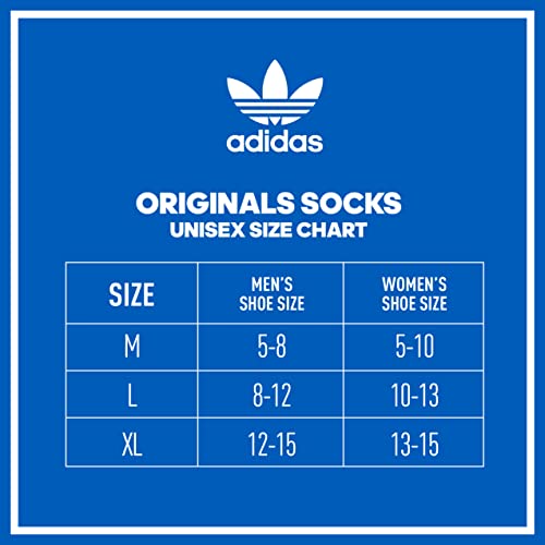 adidas Originals Trefoil Crew Socks (6-Pair), Black, Medium