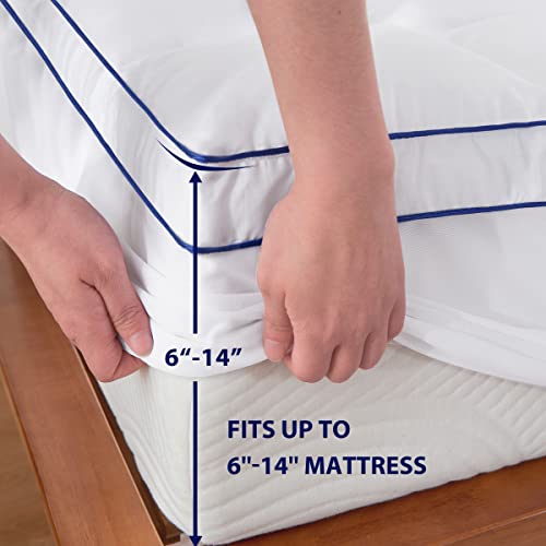 Hokway Twin Mattress Pad, Extra Thick Mattress Topper with 8-21" Deep Pocket, 1000GSM Down Alternative Overfilled, Quilted Fitted Pillow Top Soft Cooling Mattress Protector