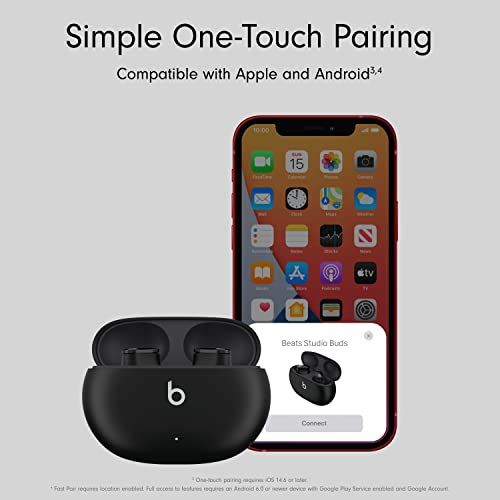 Beats Studio Buds – True Wireless Noise Cancelling Earbuds – Compatible with Apple & Android, Built-in Microphone, IPX4 Rating, Sweat Resistant Earphones, Class 1 Bluetooth Headphones - Black