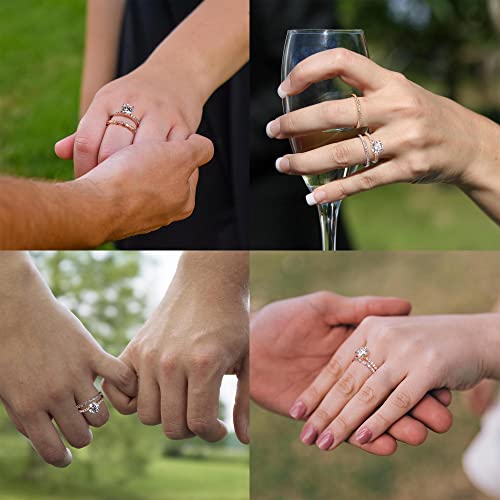 1.5CT Gold Moissanite Rings for Women, D Color VVS1 Clarity Brilliant Cut Classic Solitaire Moissanite Wedding Rings S925 Sterling Silver Four Prongs Moissanite Engagement Ring for Women Gifts(6.5#)