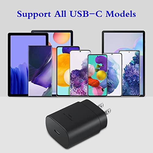 25W Type C Super Fast Charger with 6FT USB C to C Charger Cable Compatible with Samsung Galaxy S23 Ultra/S23/S23+/S22/S22 S21 S20 Ultra/S22+/S21+/ Ultra/S20/S20+/, 2PacK