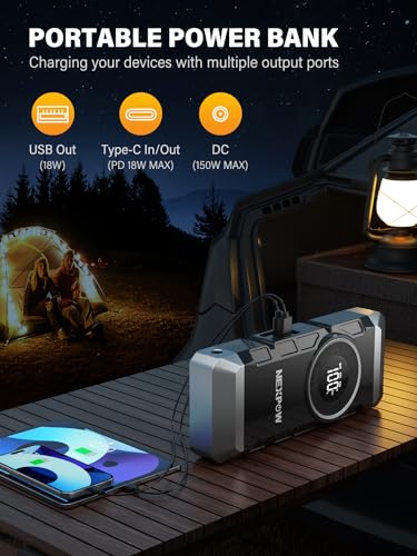 NEXPOW Car Battery Jump Starter 2000A Peak with Air Compressor,12V 150PSI Portable Jumpstart Box for Up to 8L Gas 8L Diesel Engine, PD18W Quick Charging, Force Start Button
