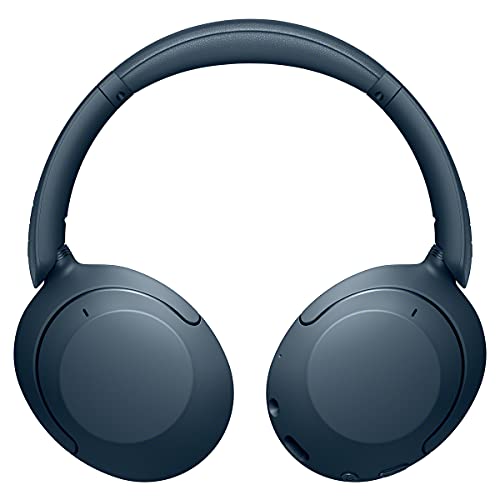 Sony WH-XB910N Extra BASS Noise Cancelling Headphones, Wireless Bluetooth Over The Ear Headset with Microphone and Alexa Voice Control, Blue (Amazon Exclusive)