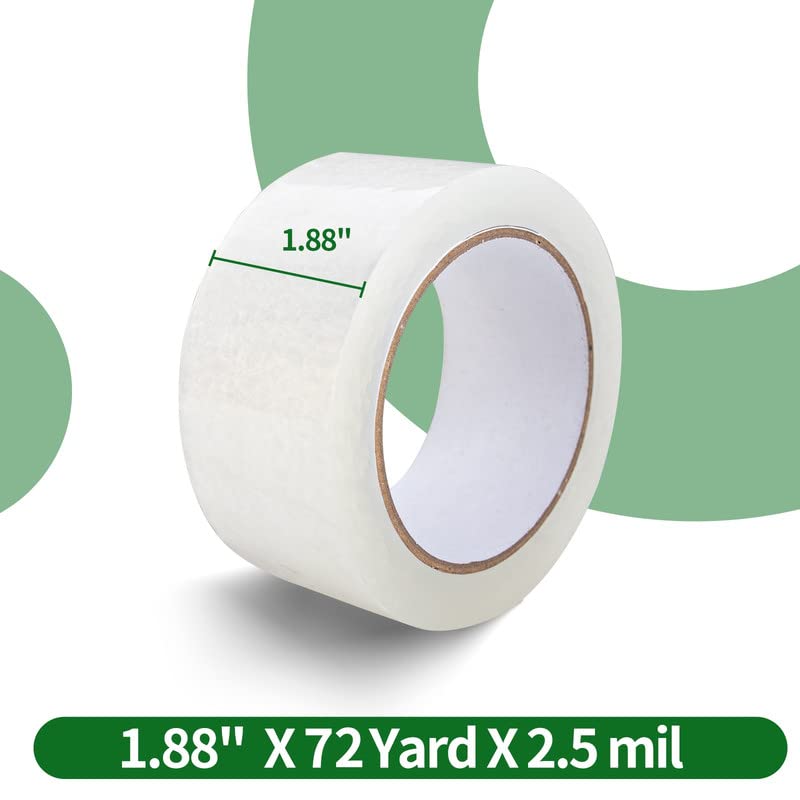 Highill Heavy Duty Packing Tape Thicker Clear Packing Tape for Shipping Packaging Moving Sealing 12 Rolls, Total 864Y 2.5mil, 1.88 inch x 72 Yards