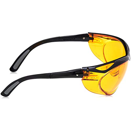 Amazon Basics Blue Light Blocking Safety Glasses Eye Protection, Anti-Fog, Orange Lens - 3-Pack