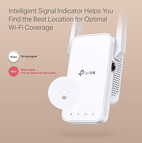 TP-Link WiFi Extender with Ethernet Port, 1.2Gbps signal booster, Dual Band 5GHz/2.4GHz, Up to 89% more bandwidth than single band, Covers Up to 1500 Sq.ft and 30 Devices ,support Onemesh (RE315)