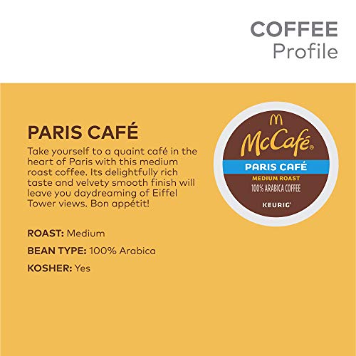 McCafe Paris Café, Single Serve Coffee Keurig K-Cup Pods, Medium Roast Coffee, 96 Count
