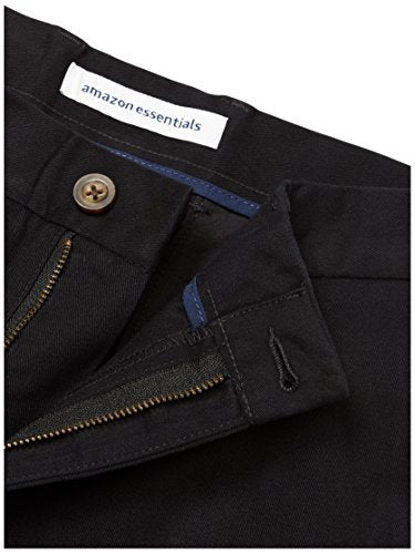 Amazon Essentials Men's Slim-Fit Wrinkle-Resistant Flat-Front Chino Pant, Black, 28W x 30L