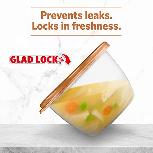 GladWare Home Snack Food Storage Containers, Small Rectangle Holds 9 Ounces of Food, 5 Count Set | With Glad Lock Tight Seal, BPA Free Containers and Lids