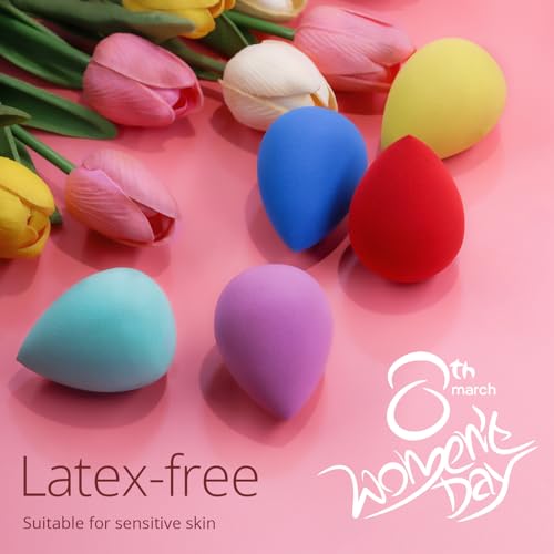 BEAKEY 5 Pcs Makeup Sponges Set, Latex-Free Blender, Perfect for Liquid, Cream, Powder, Soft Wonder Blender Boun Boun Beauty Sponges, Beauty Gift Set