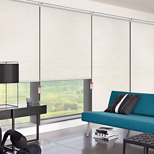 Homebox 100% Blackout Roller Window Shades,Faux Wooden Window Blinds,Roll Up and Pull Down Shades for Indoor Window,Window Shade for Home,Beige,22" W x 72" H