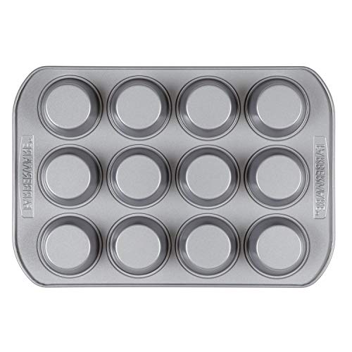 Farberware Nonstick Bakeware 12-Cup Muffin Tin / Nonstick 12-Cup Cupcake Tin - 12 Cup, Gray