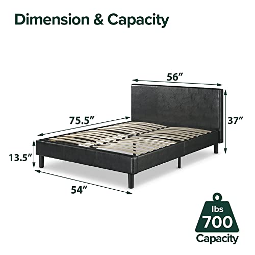 ZINUS Jade Faux Leather Upholstered Platform Bed Frame / Mattress Foundation with Wood Slat Support / No Box Spring Needed / Easy Assembly, Full