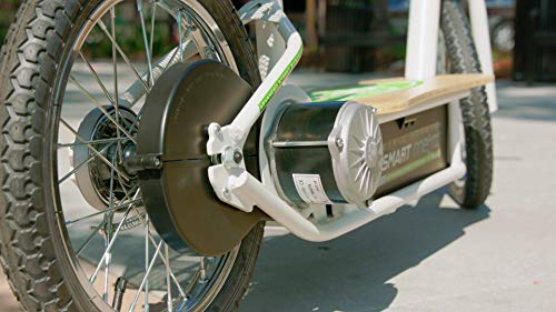 EcoSmart Metro Electric Scooter – Padded Seat, Wide Bamboo Deck, 16" Air-Filled Tires, 500w High-Torque Motor, Up to 18 mph, 12-Mile Range, Rear-Wheel Drive