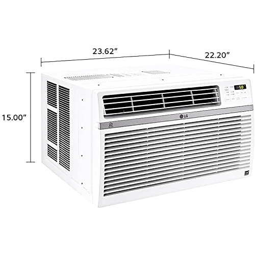 LG 10,000 BTU Smart Window Air Conditioner, Cools up to 450 Sq. Ft, Smartphone and Voice Control Works ThinQ, Amazon Alexa and Hey Google, Energy Star, 3 Cool & Fan Speeds, 115V, White