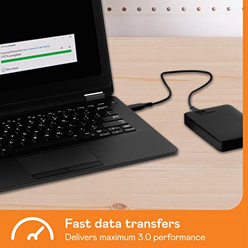 WD 4TB Elements Portable HDD, External Hard Drive, USB 3.0 for PC & Mac, Plug and Play Ready - WDBU6Y0040BBK-WESN