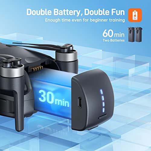 Bwine F7MINI Drones with Camera for Adults 4K 60Mins Flight Time, 5GHz WiFi Transmission, GPS Auto Return, Follow Me, Waypoints, Circle Fly, Beginner Mode, Less Than 250G, Customized Carrying Case, 2 Batteries + 2 Sets of Propellers