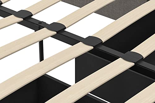DHP Maven Upholstered Platform Bed for Raised Mattress Support with Underbed Storage Drawers, No Box Spring Needed, Queen, Gray Linen