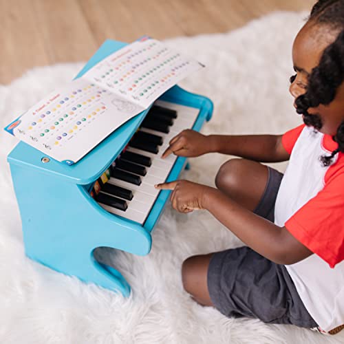 Melissa & Doug Learn-to-Play Piano With 25 Keys and Color-Coded Songbook - Blue - Toy Piano For Baby, Kids Piano Toy, Toddler Piano Toys For Ages 3+