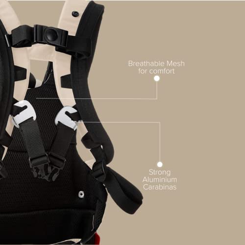 Diono Carus Complete 4-in-1 Baby Carrier with Detachable Backpack, Front Carry & Back Carry, Newborn to Toddler up to 33 lb / 15 kg, Sand