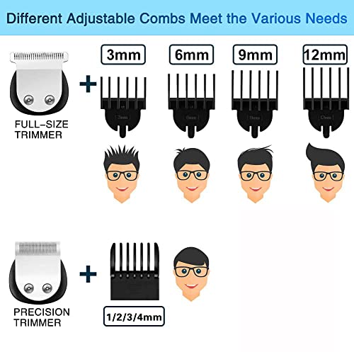 Brightup Beard Trimmer for Men, IPX7 Waterproof Beard Trimming Kit with Electric Razor, Hair Clippers, Hair Trimmer for Mustache Body Facial Nose Ear, FK-8788T