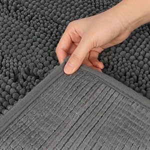 ELEHOLD Bath Rug Set 3 Pieces, Absorbent Soft Bathroom Mat, Non Slip Toilet Shower Mat Rug