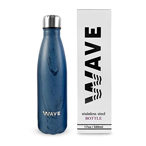Double Wall Vacuum Insulated Water Bottle –17 Fl Oz –304 Stainless Steel Bottle – Colorful Powder Coated – Keeps Drinks Cold for 24 Hours and Hot for 18 – BPA-Free – Perfect for the Go (Dark Wooden)