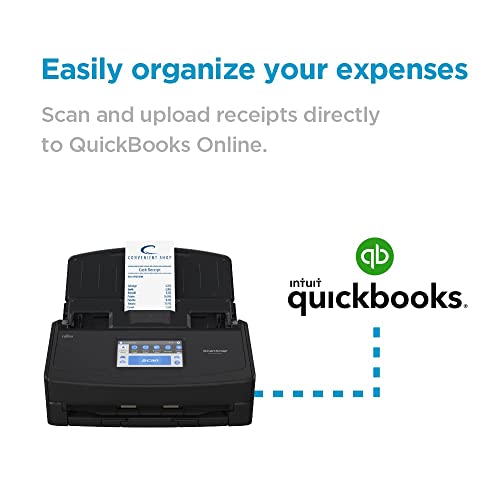 ScanSnap iX1600 Wireless or USB High-Speed Cloud Enabled Document, Photo & Receipt Scanner with Large Touchscreen and Auto Document Feeder for Mac or PC, Black