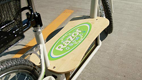 EcoSmart Metro Electric Scooter – Padded Seat, Wide Bamboo Deck, 16" Air-Filled Tires, 500w High-Torque Motor, Up to 18 mph, 12-Mile Range, Rear-Wheel Drive
