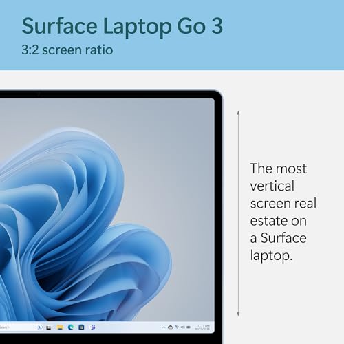 Microsoft Surface Laptop Go 3 (2023) - 12.4" Touchscreen, Thin & Lightweight, Intel Core i5, 8GB RAM, 256GB SSD SSD, with Windows 11, Ice Blue Color