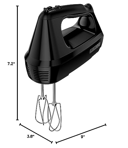 BLACK+DECKER 6-Speed Hand Mixer with 5 Attachments & Storage Case, MX3200B