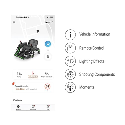 Segway Ninebot Mecha Kit, Applicable to Electric Self-Balancing Scooter, Human-Body Sensor in Joystick, Mobile App Integration (Not Included Ninebot S)