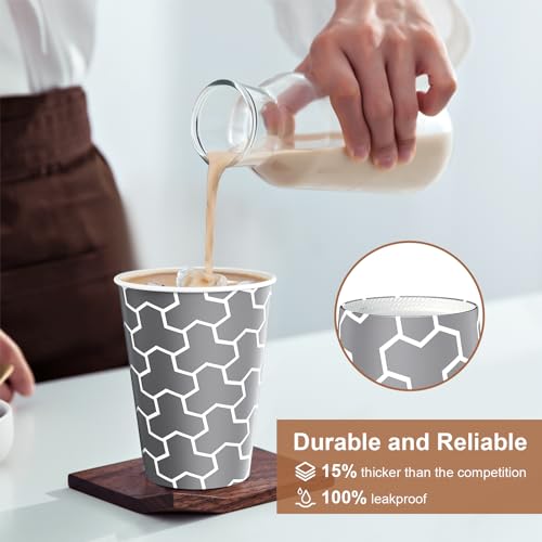 Huifany Paper Cups 12 oz 240 Count, Disposable Coffee Cups, Hot/Cold Beverage Drinking Cups for Water, Coffee, Tea, Juice