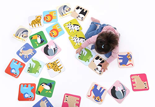 Banana Panda Suuuper Size Memory Game - Wild Animals - Classic Toddler Game includes 24 Extra-Large Cards - Play Matching Games, Use as Flashcards, for little kids ages 2-4 years