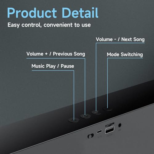 HI-PLANX Speakers with Phone Holder,Stereo Sound Bar Laptop Speaker for Desktop/Laptop/PC/Pad/Cellphone, Colorful Gradient Lighting Soundbar, USB Desktop Speaker Plug and Play
