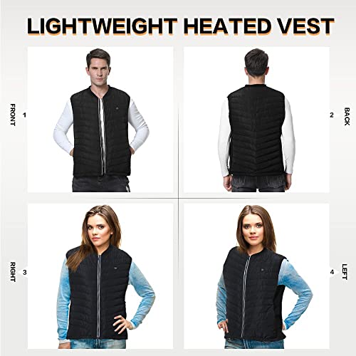 CPHST Heated Vest for Men Women, USB Electric Heated Jacket With Battery Pack Included,Lightweight Warm Vest Outdoor