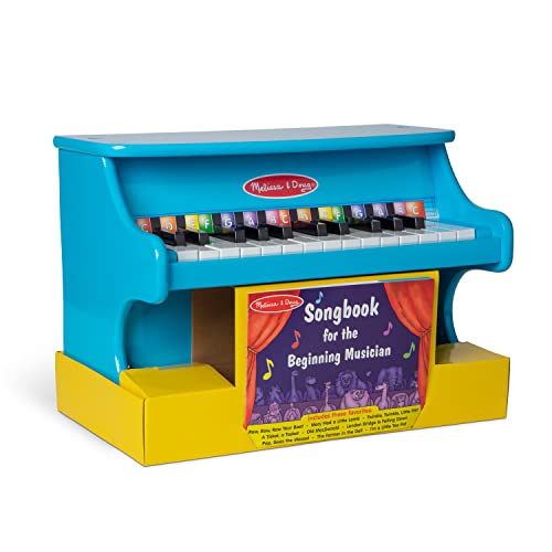 Melissa & Doug Learn-to-Play Piano With 25 Keys and Color-Coded Songbook - Blue - Toy Piano For Baby, Kids Piano Toy, Toddler Piano Toys For Ages 3+