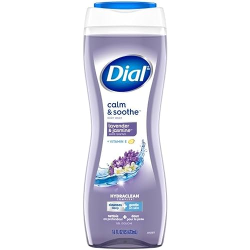 Dial Body Wash, Calm & Soothe Lavender & Jasmine Scent, 16 fl oz, Pack of 6