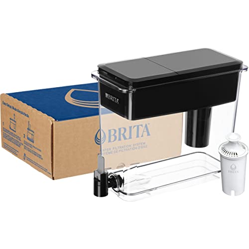 Brita XL Water Filter Dispenser for Tap and Drinking Water with 1 Standard Filter, Lasts 2 Months 27-Cup Capacity, BPA Free, Black