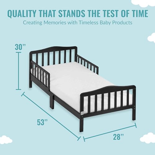 Dream On Me Classic Design Toddler Bed in Black, Greenguard Gold Certified