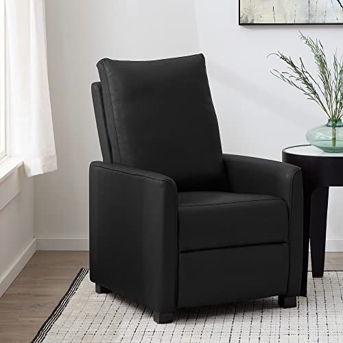 Edenbrook Adams Round Arm Black Recliner Chair - Living Room Chair, Black