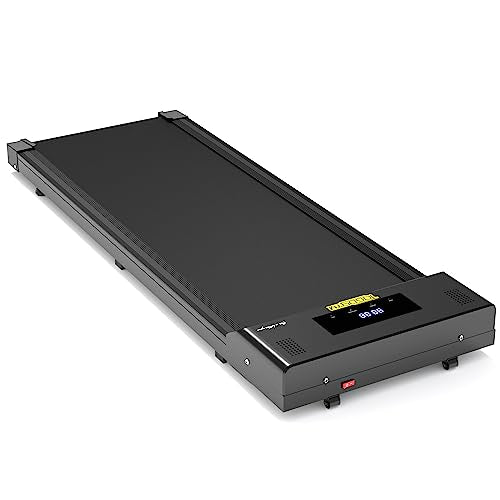 Under Desk Treadmill Walking Pad Walking Treadmill Portable Desk Treadmill Slim Walking Running for Home Office Exercise, Remote & LED Display - Black