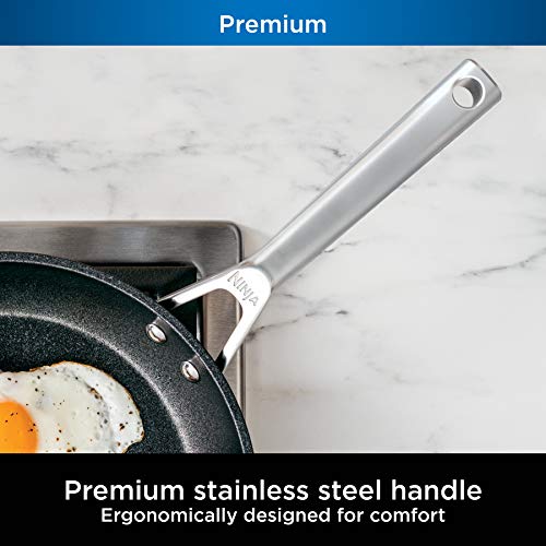 Ninja C39500 Foodi NeverStick Premium Hard-Anodized 10-Piece Cookware Set, Guaranteed to Never Stick, Nonstick, Durable, Oven Safe to 500°F, Slate Grey